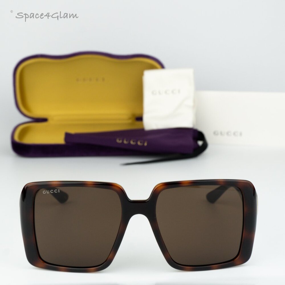 BRAND NEW Gucci GG1692S 002 Havana Brown Square Women Sunglasses GG 1692S